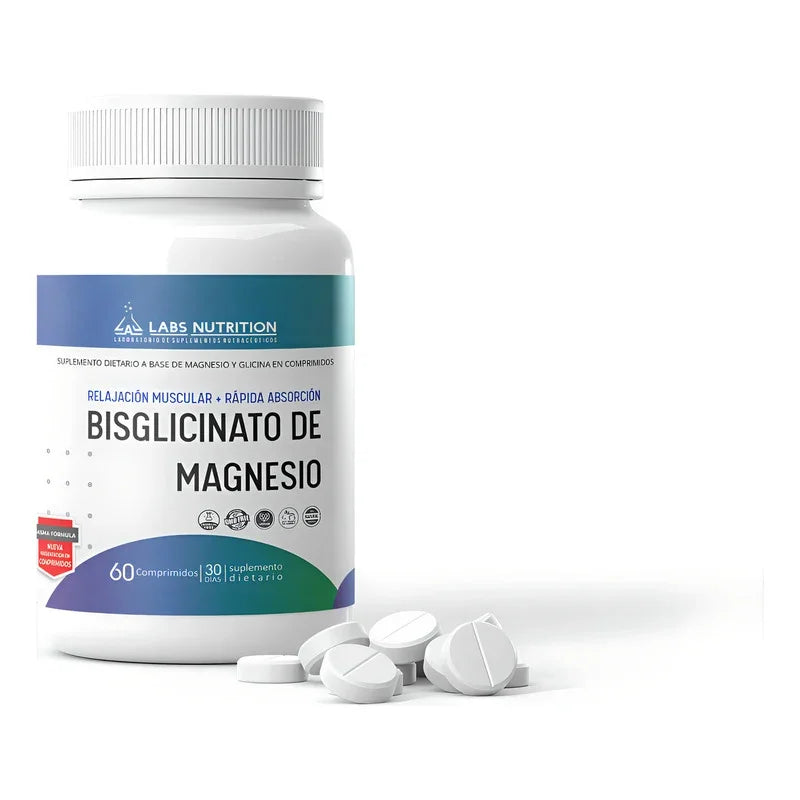 Bisglicinato De Magnesio Labs Nutrition 60 Comprimidos Sin Sabor Vegano