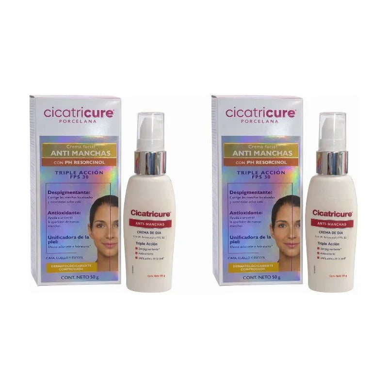 Pack X 2 Cicatricure Antimancha Crema C/resorcinol Todo Tipo De Piel Día