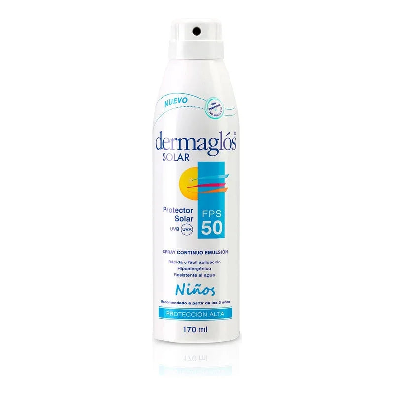 Protector Solar Infantil Dermaglós Niños Fps 50 50fps En Spray Continuo 170ml