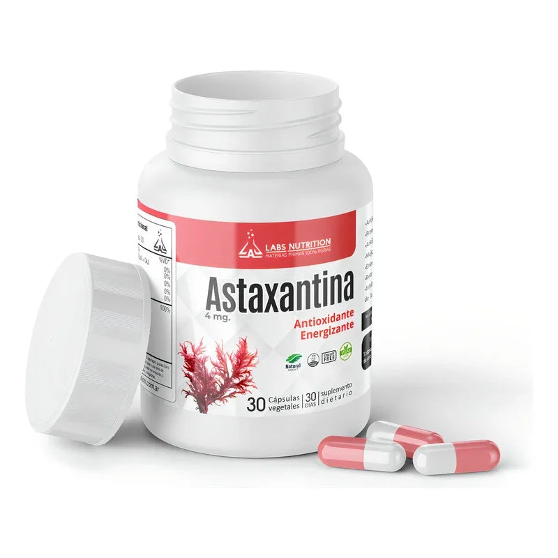 Astaxantina 4 Mg - Antioxidante, Piel, Ojos, Articulaciones Sabor Sin Sabor