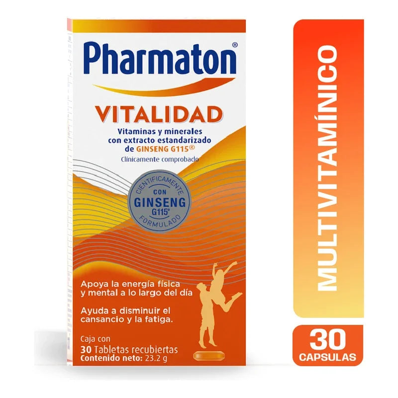 Pharmaton Vitality Suplemento Dietario Ginseng 30 Comprimido Sabor S/sabor