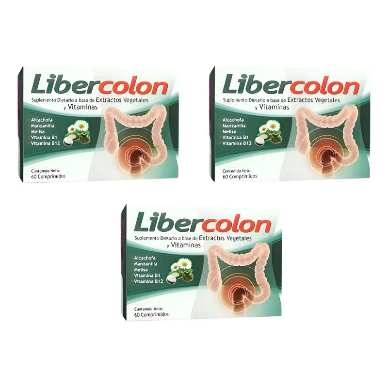 Packx3 Libercolon Digestivos Hepatoprotector 180 Comprimidos Sin Sabor