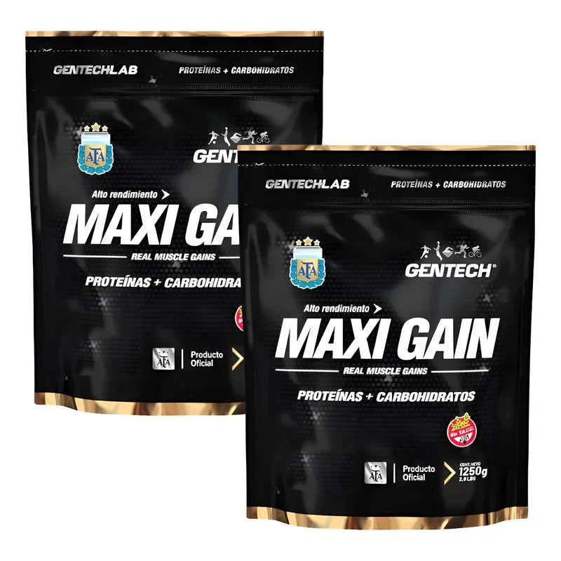 Pack X2 Maxi Gain Vainilla 1.25 Kg Gentech Vainilla