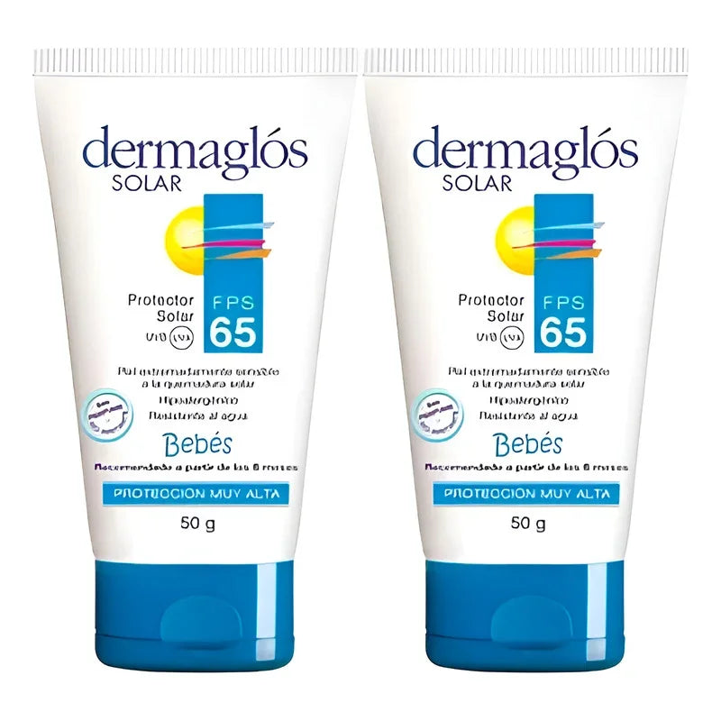 Dermaglós Protector Solar Bebe Fps 65 Emulsión 50g X2un