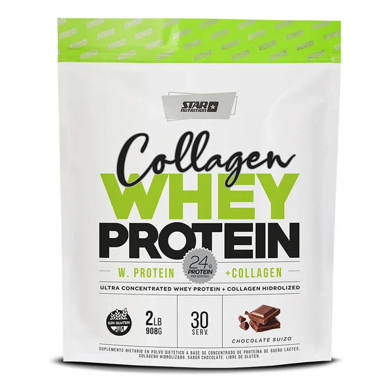 Collagen Whey Protein 2 Lb (prote+ Colageno)- Star Nutrition Sabor Chocolate