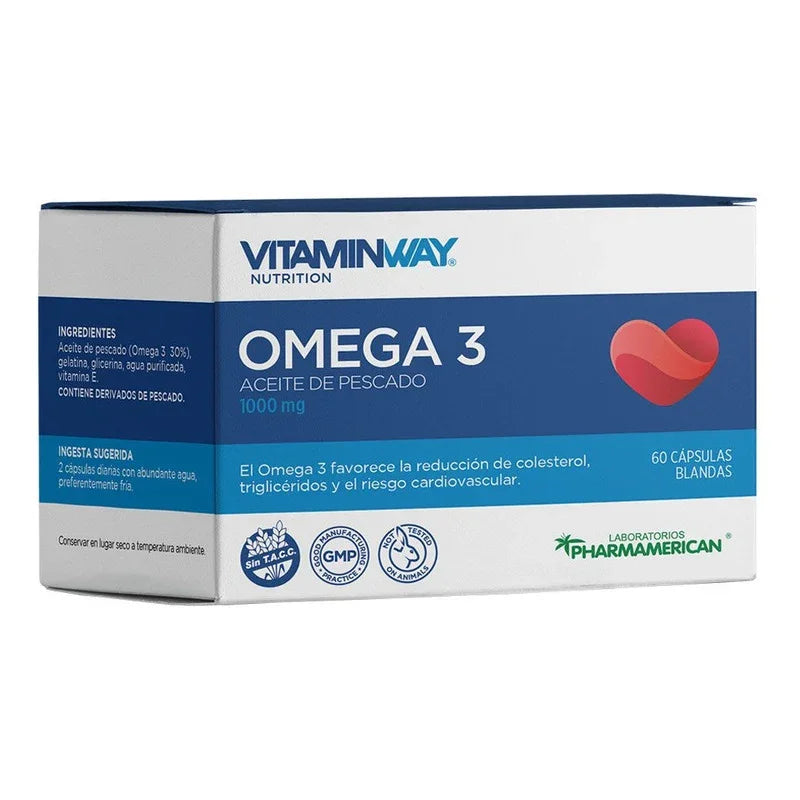 Omega 3 Aceite De Pescado Vitamin Way X 60 Cápsulas Sabor Neutro