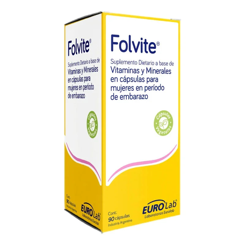 Ácido Fólico 90 Cápsulas Eurolab Folvite Suplemento Nutricional