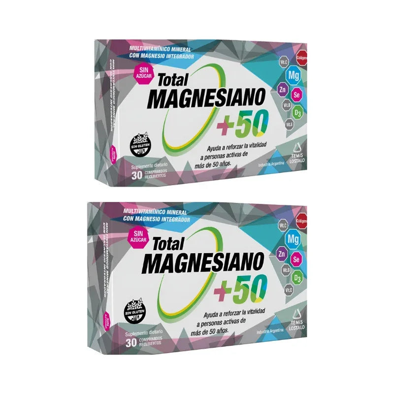 Pack X2 Total Magnesiano +50 X30 Comprimidos  Sin Sabor Sin Sabor