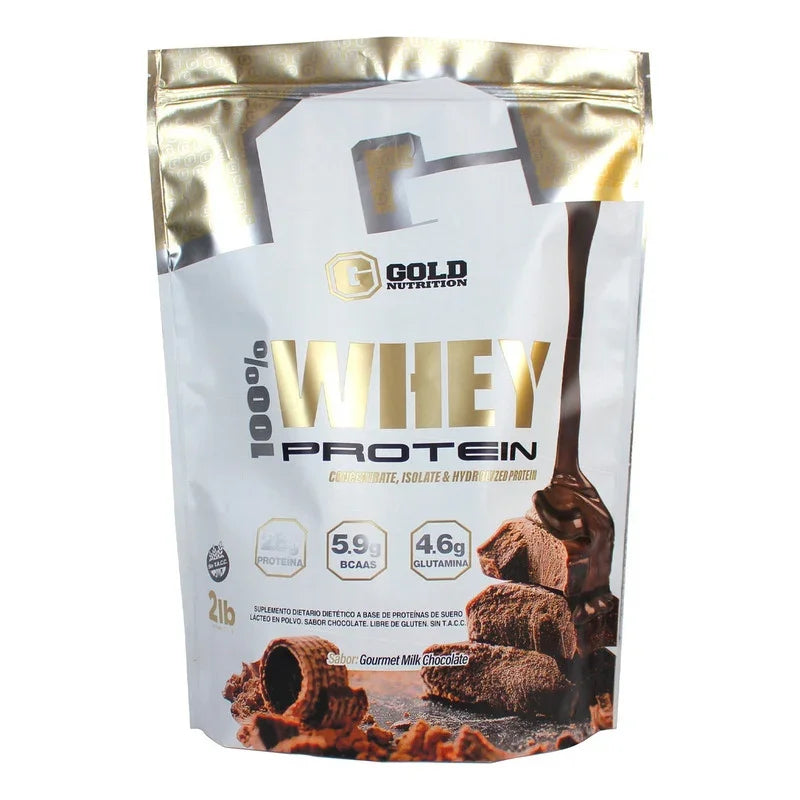 Whey Protein 100% Gold Nutrition 2 Lb Suplementos Sabor Gourmet Milk Chocolate