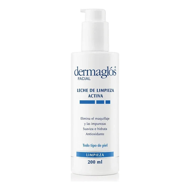 Dermaglós Facial Leche De Limpieza Activa Desmaquillante Limpia E Hidrata Pieles Sensibles