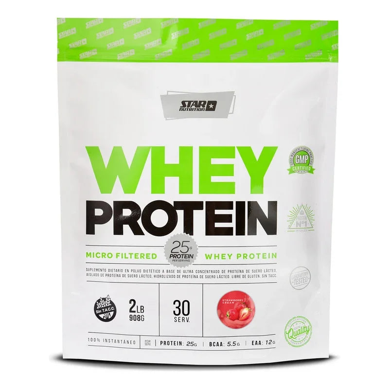 Star Nutrition Whey Protein 2 Lb Sabor Strawberry Doypack De Fresa
