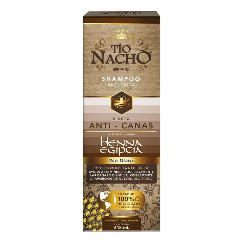 Tío Nacho Shampoo Anti Canas Henna Egipcia Anti Caída 415ml