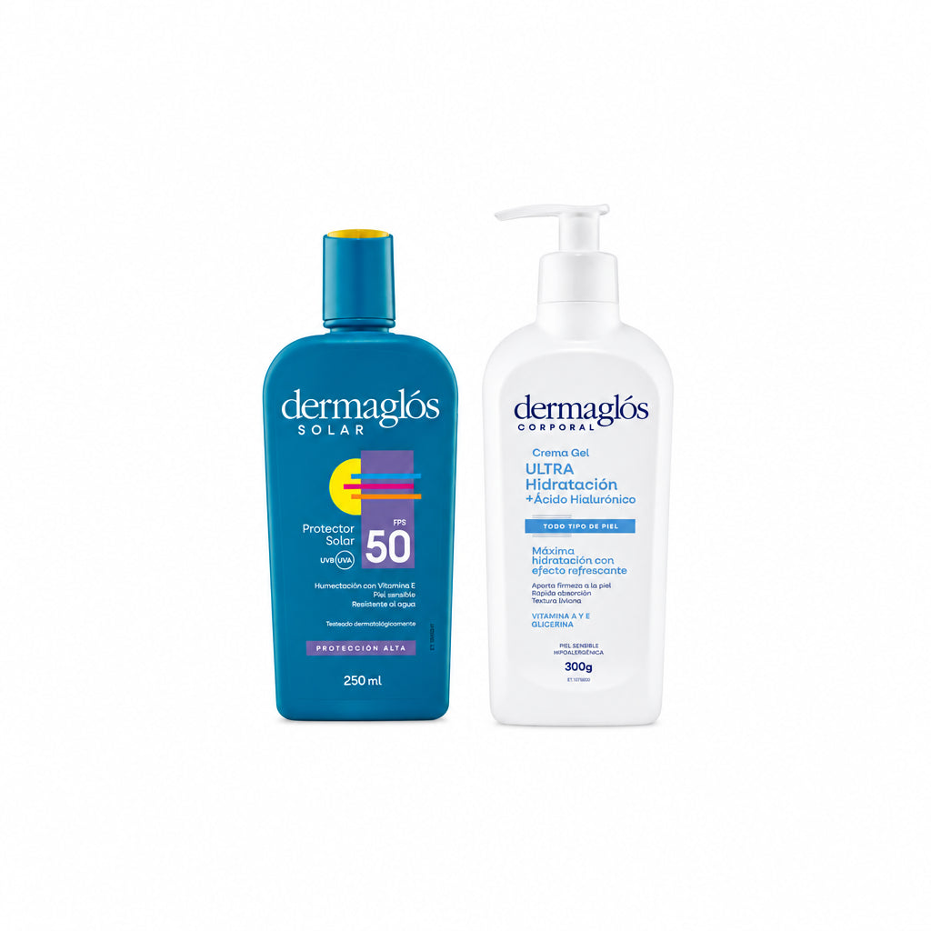 Kit Dermaglós Protector Solar F50+ Crema Gel Corporal Ultra