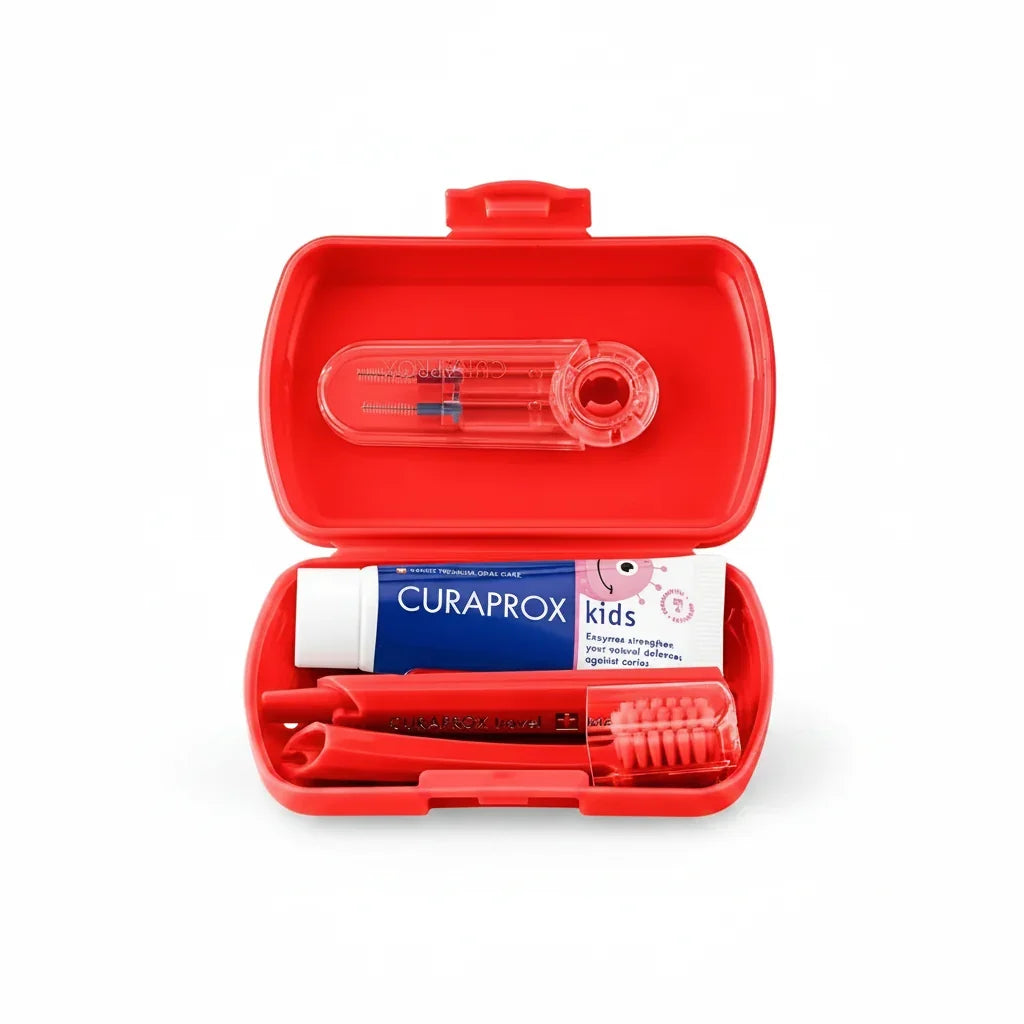 Curaprox Kids Travel Set Red Cep. Kids + Enzical 1450 Watermelon x 10ml
