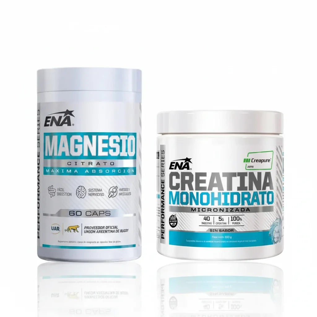 Ena Combo Citrato De Magnesio X60 Cápsulas + Creatina Pura. Sabor Sin Sabor