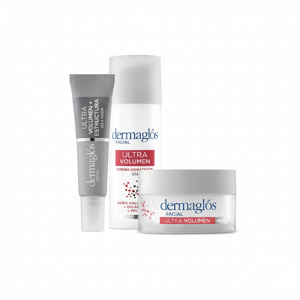 Kit Facial Dermaglós Ultra Volumen Crema Dia Noche Ojos
