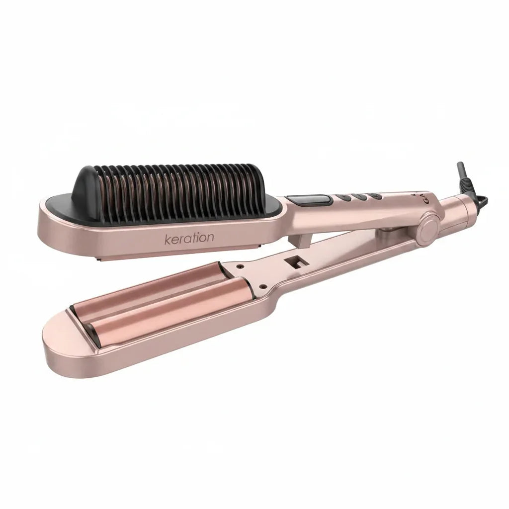 Gama Digital Waver & Brush cepillo rizador color Rose Gold