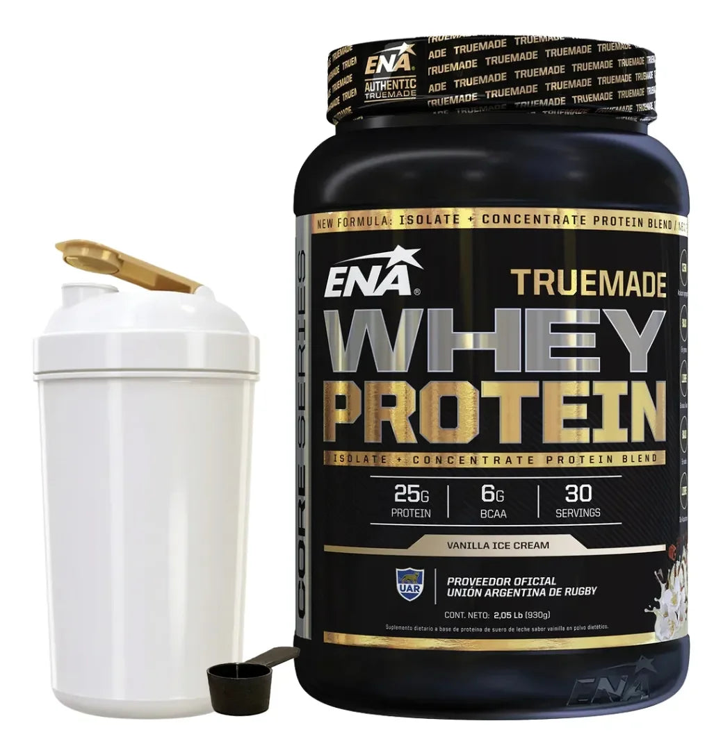 Combo True Made Whey Protein Ena Proteína + Shaker Vaso500ml Vainilla