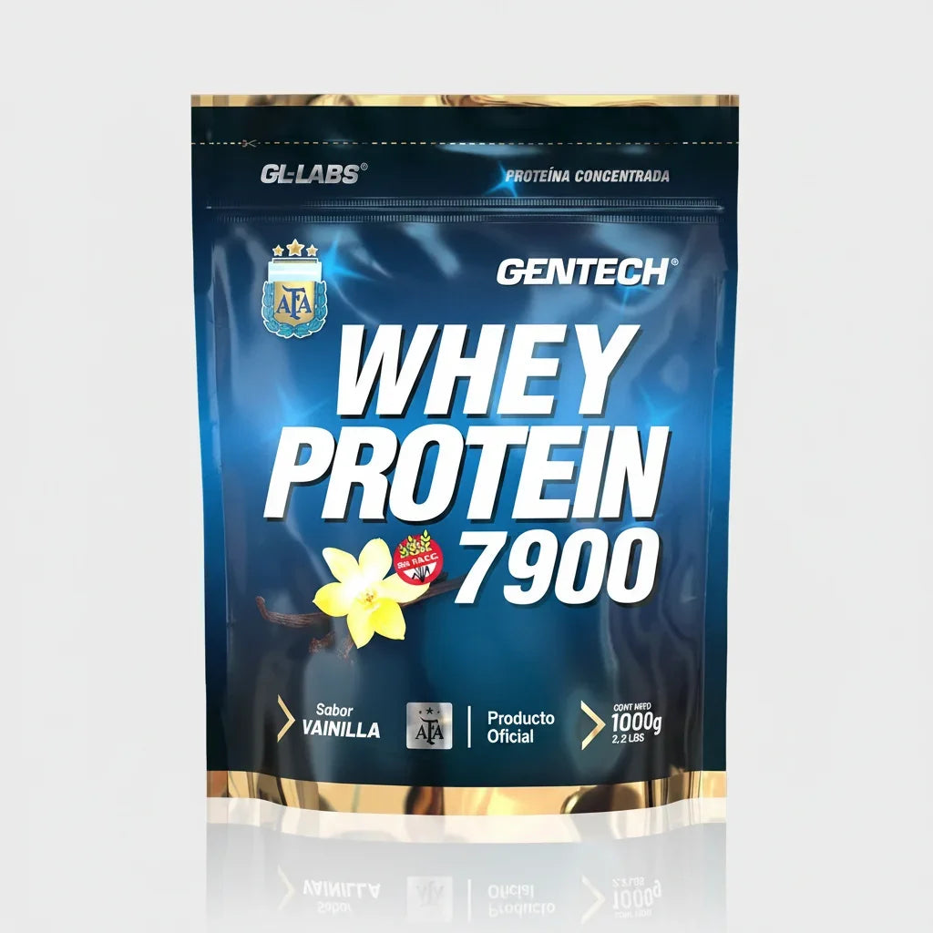 Suplemento Whey Protein 7900 Gentech AFA Proteína Sabor Vainilla 1Kg Sin Gluten