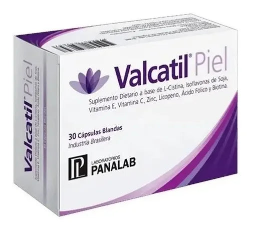 Valcatil Piel 30 Cápsulas Blandas Cabello Uñas Fuertes Sanos