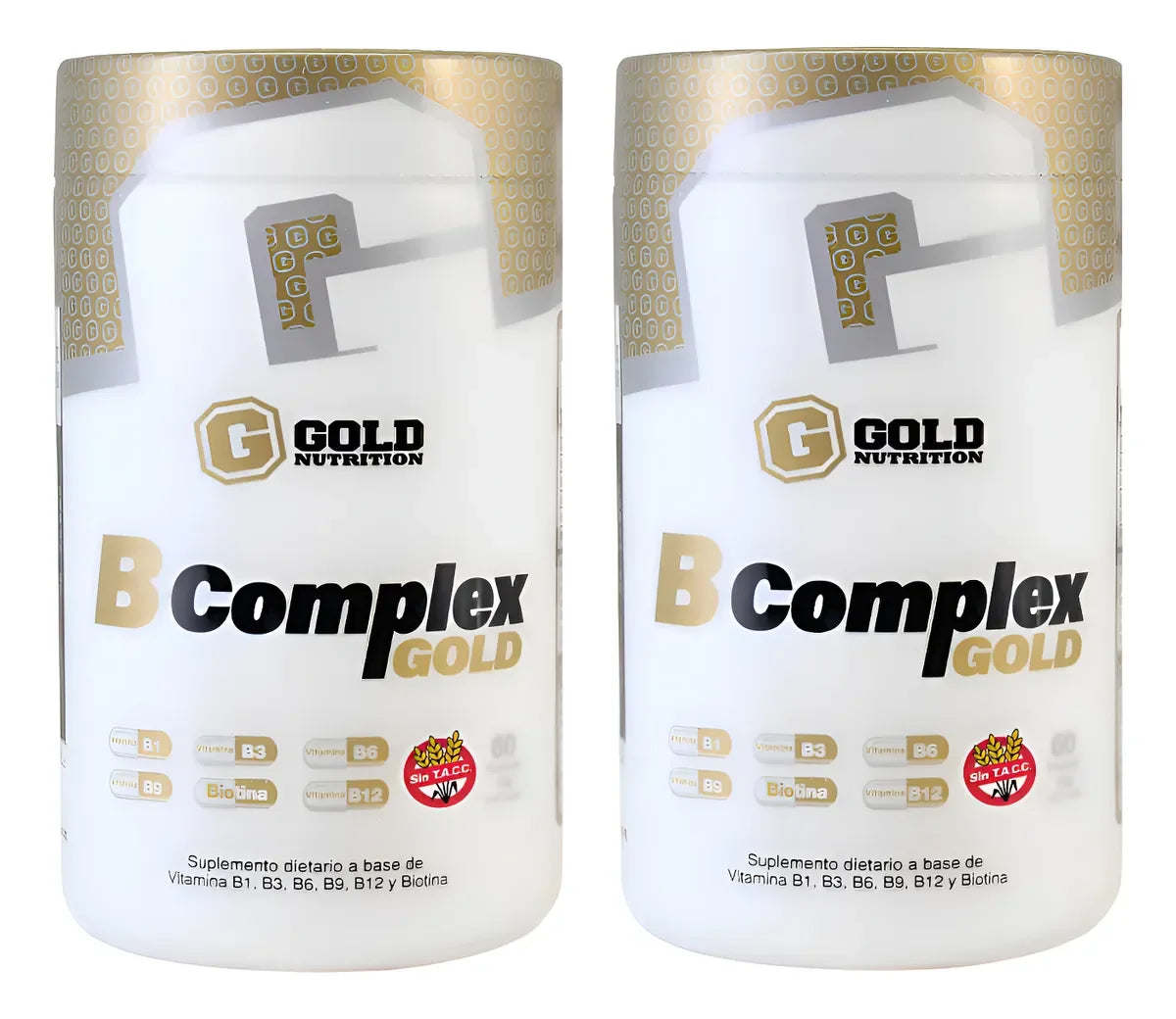 B Complex Pack X 2 Frascos Multivitaminico Gold Nutrition Sin Sabor