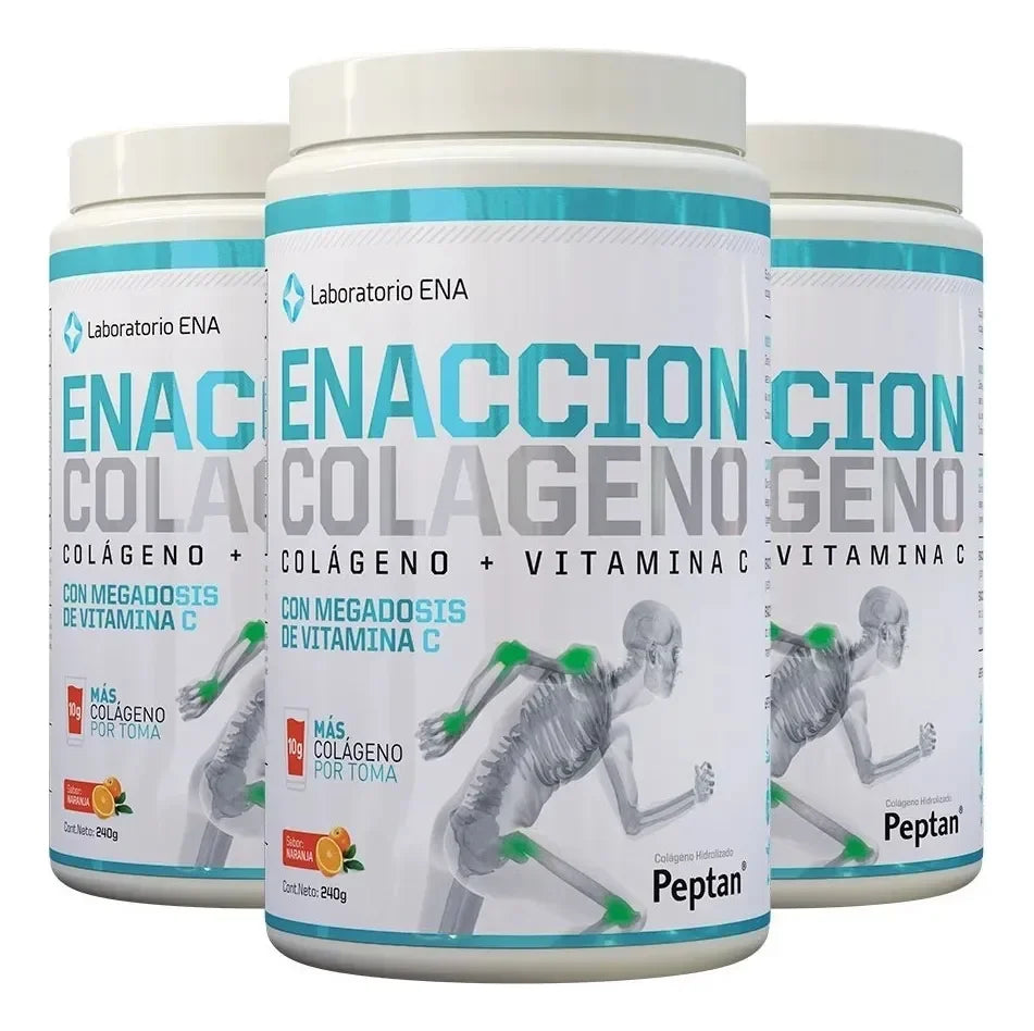 Pack X3 Enaccion Colageno Hidrolizado Ena X 240 Gr Naranja