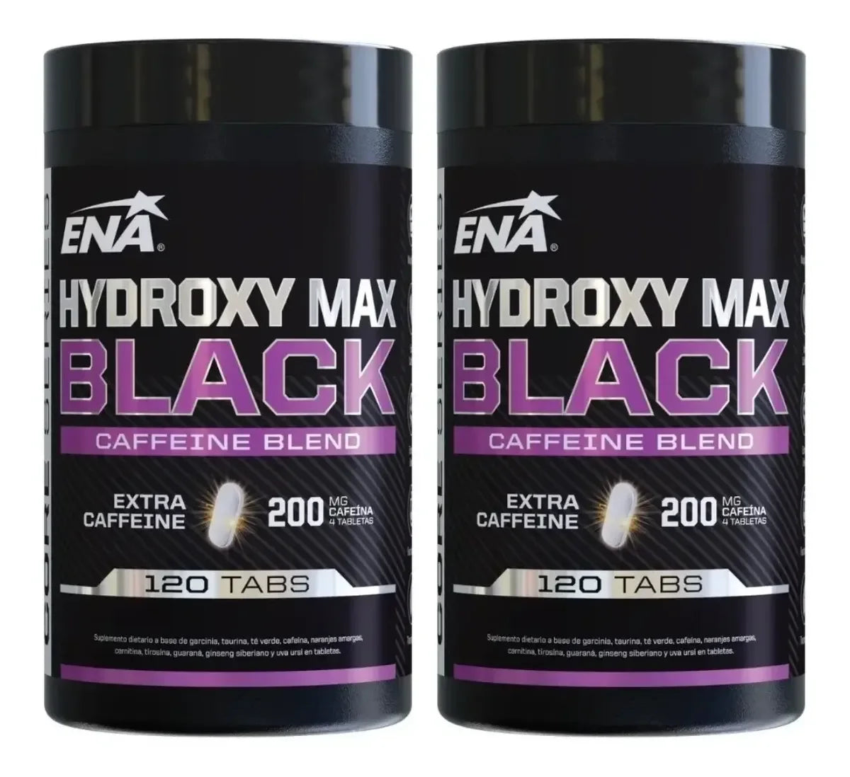 2 Super Quemador Termogénico Extra Cafeina Hydroxy Max Black