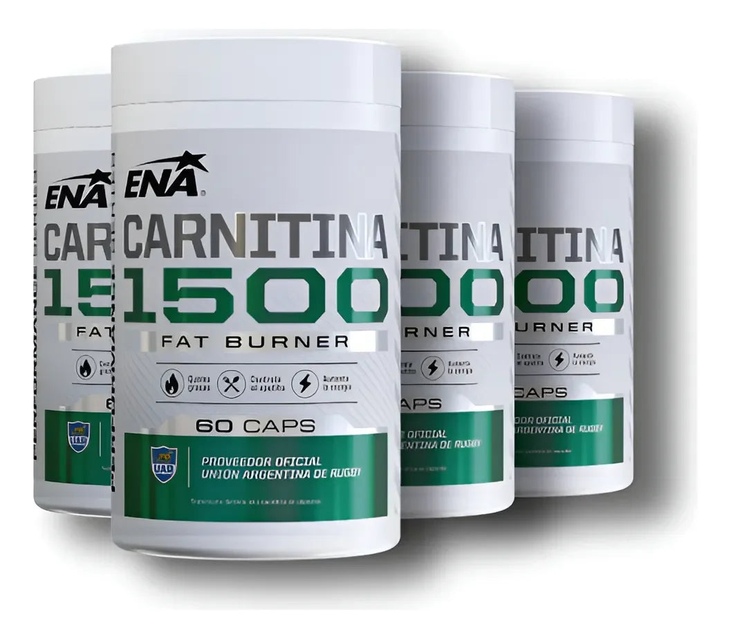 4 Carnitina Ena 1500 Mg Pro Burn X 60 Caps Quemador De Grasa Sin Sabor