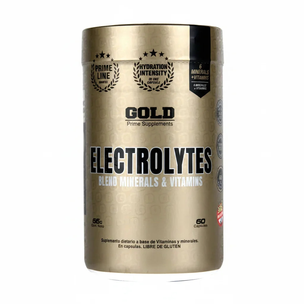 Electrolytes 60 Cap Sales + Minerales + Vit Gold Nutrition Sabor Sin sabor