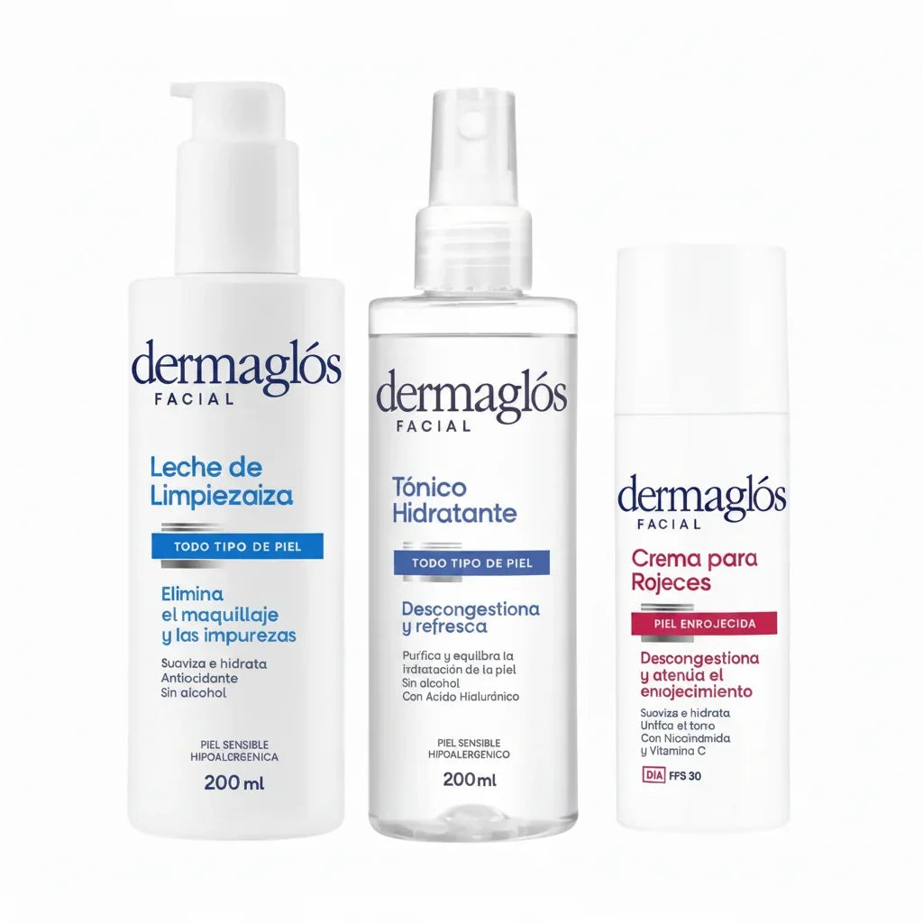 Kit Rutina Facial Dermaglós Piel Enrojecida