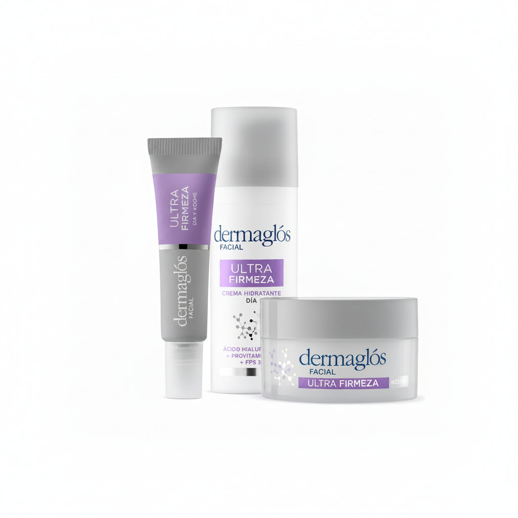 Kit Facial Dermaglós Ultra Firmeza Crema Dia Noche Ojos