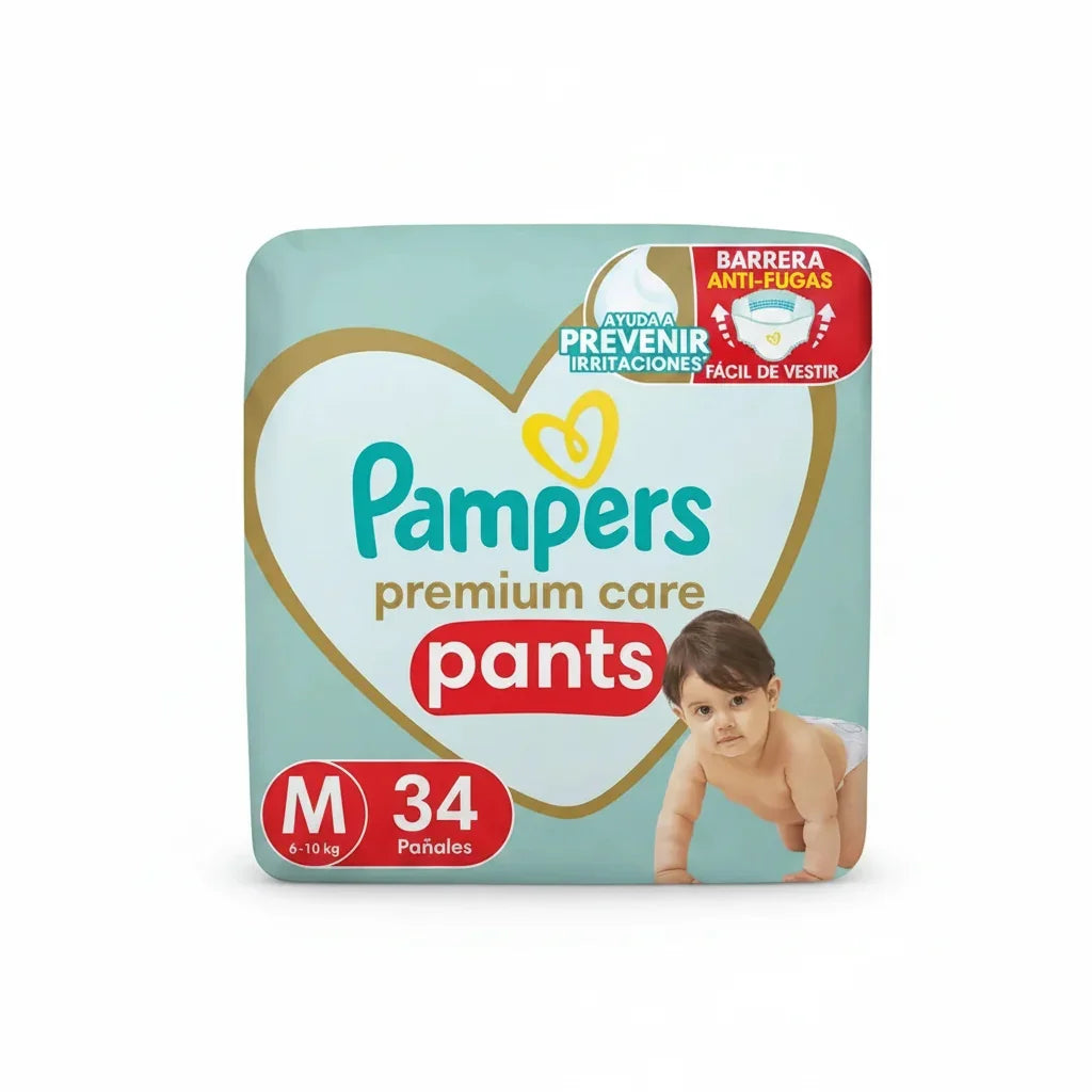 Pañales Pampers Premium Care Pants Talla M, 34 Un