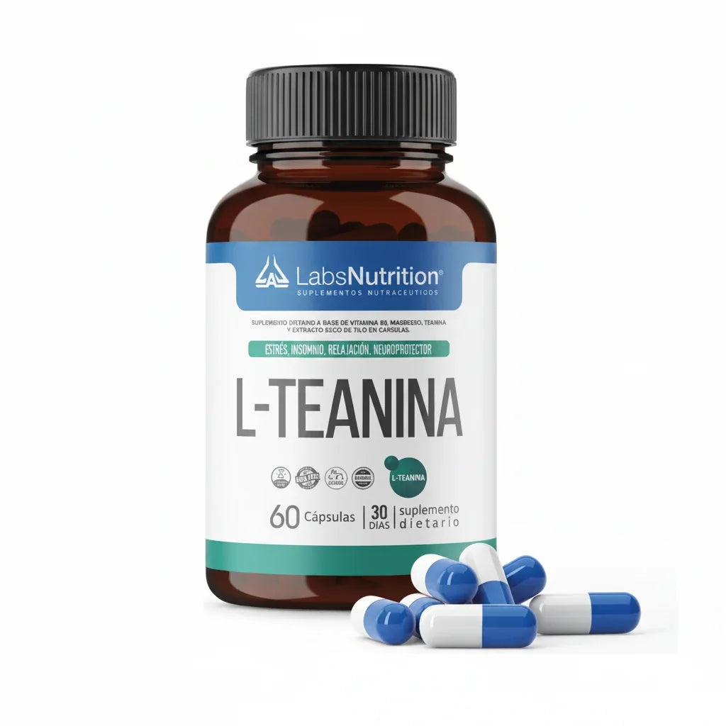 L-teanina Labs Nutrition - Estrés, Insomnio (60 Capsulas) Sin Sabor