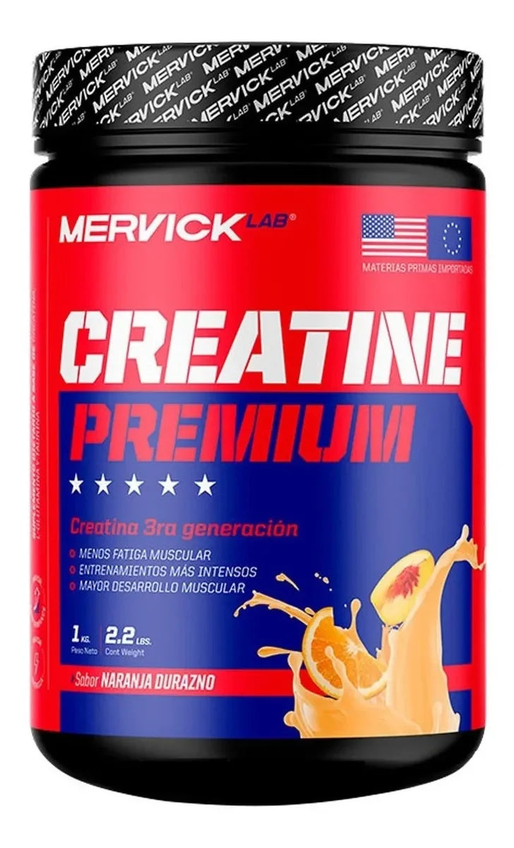 Suplemento En Polvo Mervicklab Creatine Premium Pote 1kg Sabor Naranja/Durazno