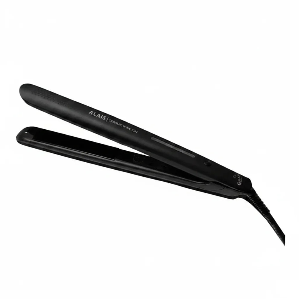 Planchita De Pelo Gama Alais Ceramic Shine Ion Color Negro Italy Professional