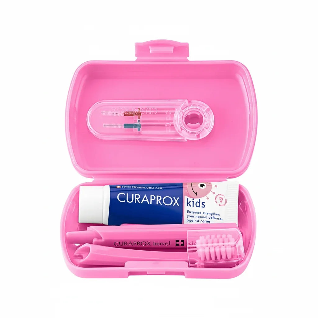 Curaprox Kids Travel Set Pink Cep. Kids + Enzical Kids 1450 Watermelon x 10ml