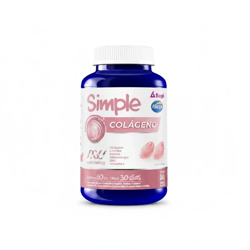 Simple Bagó Colágeno Piel+Cabello+Uñas X 60 Gomitas Masticables