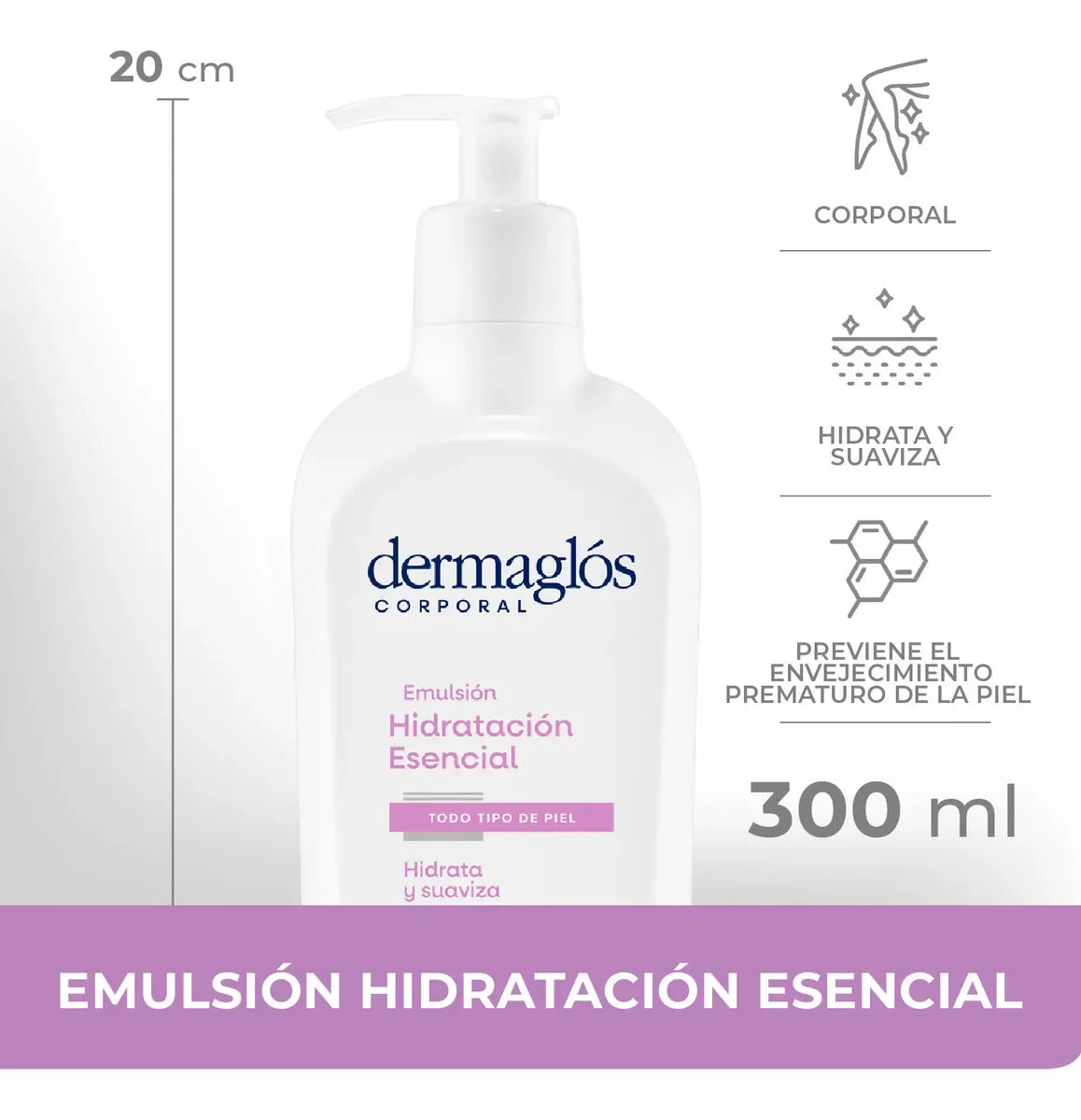 Emulsión Corporal Dermaglós Hidratación Profunda X 300 Ml