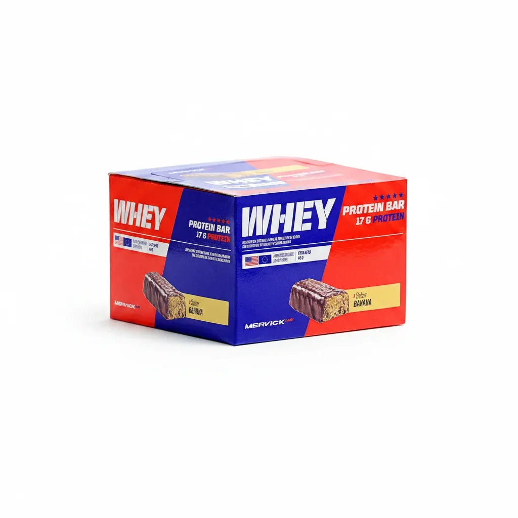 Whey Protein Bar 12 Unidades Mervick Lab 46gr Barra Proteica Sabor Banana