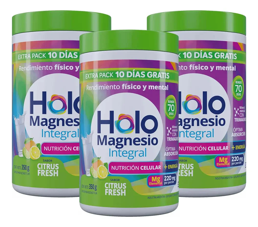 Pack X3 Holomagnesio Integral Trimagnesio En Polvo