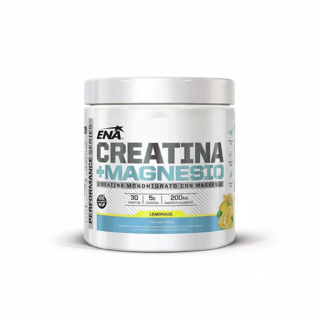 Creatina + Magnesio Ena X 225grs Sabor Lemonade Sin Gluten