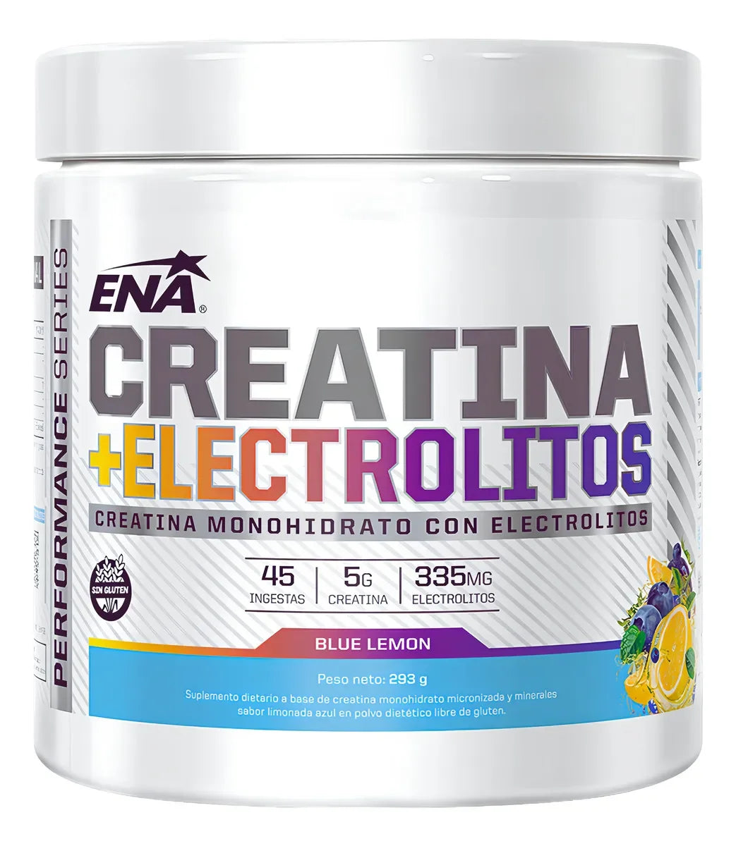 Creatina Monohidrato Con Electrolitos Ena Sport 302g Blue Lemon