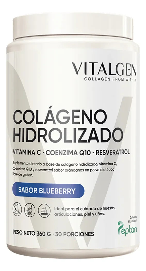 Vitalgen Colágeno Hidrolizado +vitc X 360 Grs (30 Porciones) Sabor Blueberry