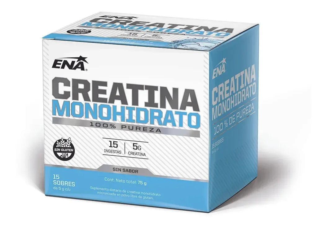 Creatina Monohidrato Ena Sport X 75grs Monodosis 15 Sobres Sin Sabor Sin Gluten