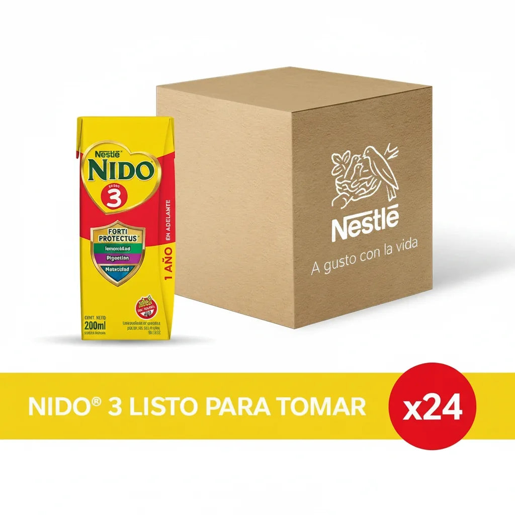 ¡pack X 24! Nido® 3 Leche Infantil Listo Para Tomar X 200ml.