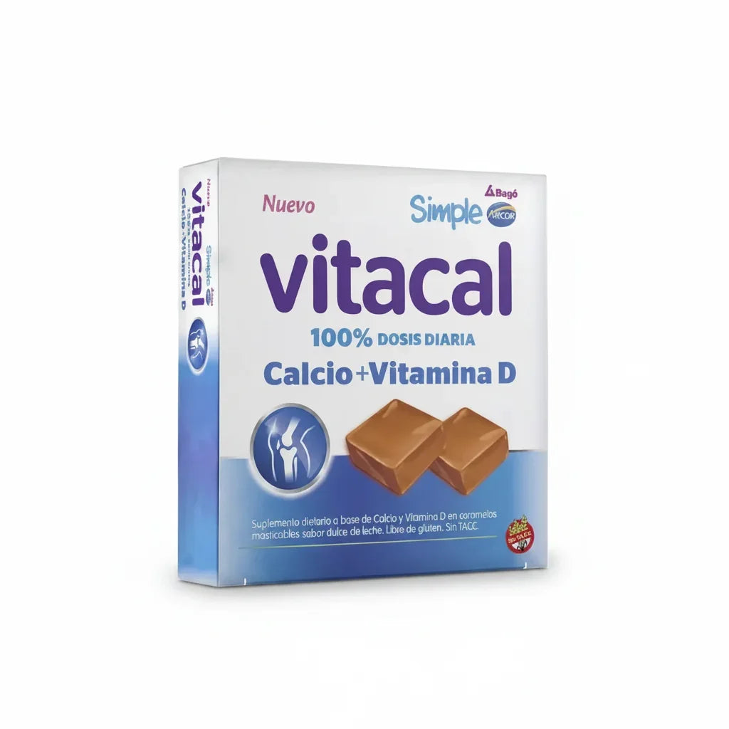 Vitacal Simple Calcio Caramelos Dulce de Leche Sin Gluten 480g