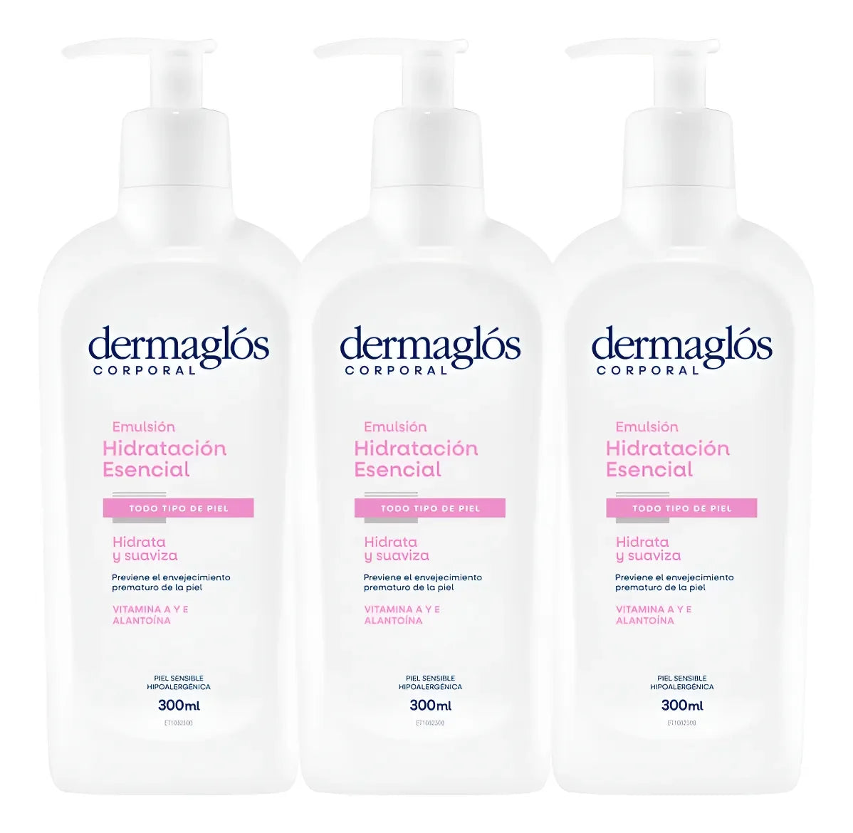 Combo X3 Dermaglos Emulsión Hidratación Esencial Corp 300m