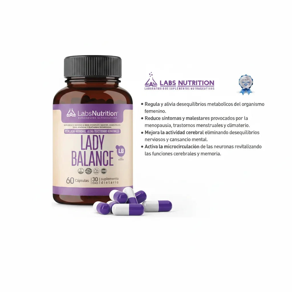 Regulador Hormonal Femenino Lady Balance 60 Cápsulas Menopausia