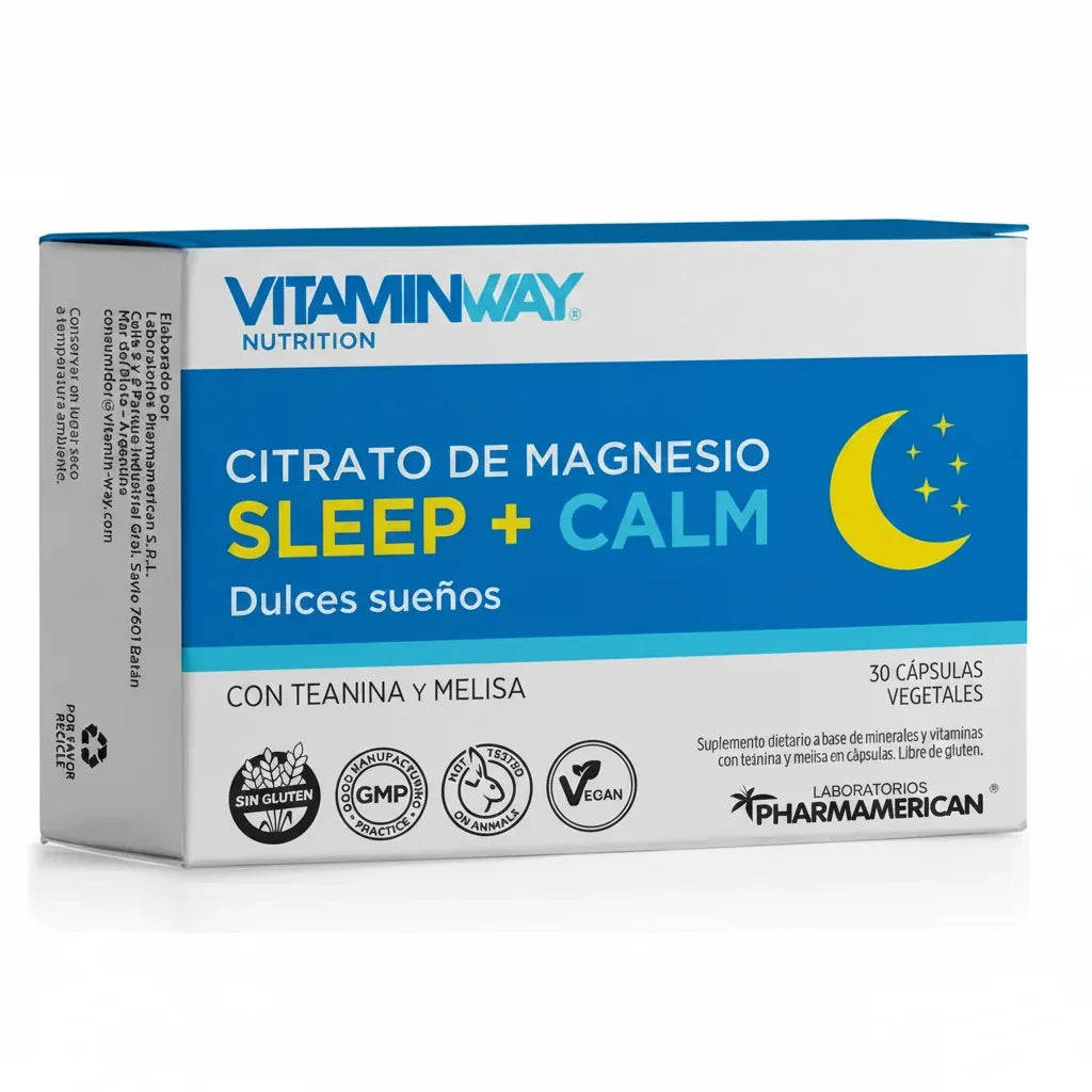 Citrato De Magnesio Sleep + Calm X 30 Caps. Sueño Reparador Neutro Vitamin Way