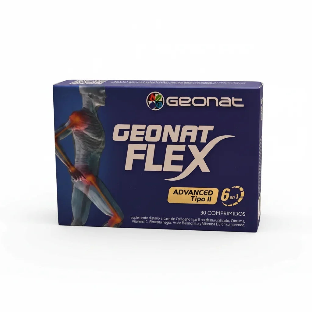 Suplemento de Colágeno Geonat Flex Advanced para Articulaciones con Cúrcuma y Vitamina C, Sin Sabor
